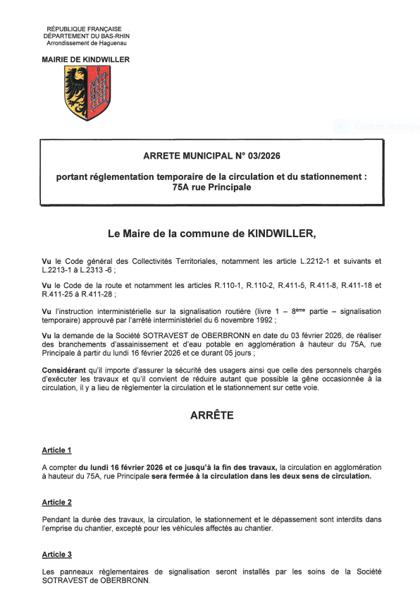 Arrete municipal 3 2026