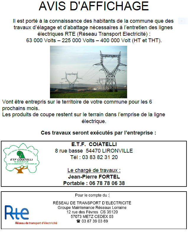 Entretien ligne RTE 2025