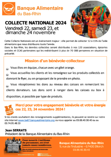 fiche bénévole banque alimentaire