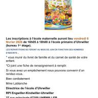 Inscription école maternelle 2026 / 2027